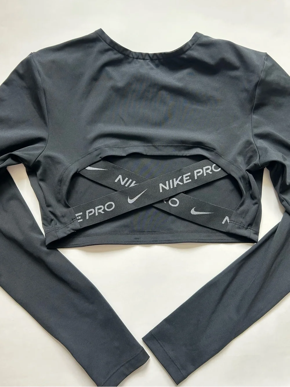 Nike Pro Black Cutout Crop Top NWOT M